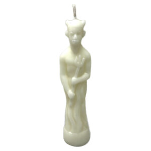 Shreyshti Designer / Decorative Figure Candle Devil White approx. 7.5" for spell, wiccan, pagan, rituals, reiki, religious, magic, home decor, festival, party purposes